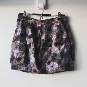 Vero Moda Taupe, Blue and Purple Bubble Floral Mini Skirt Size 40